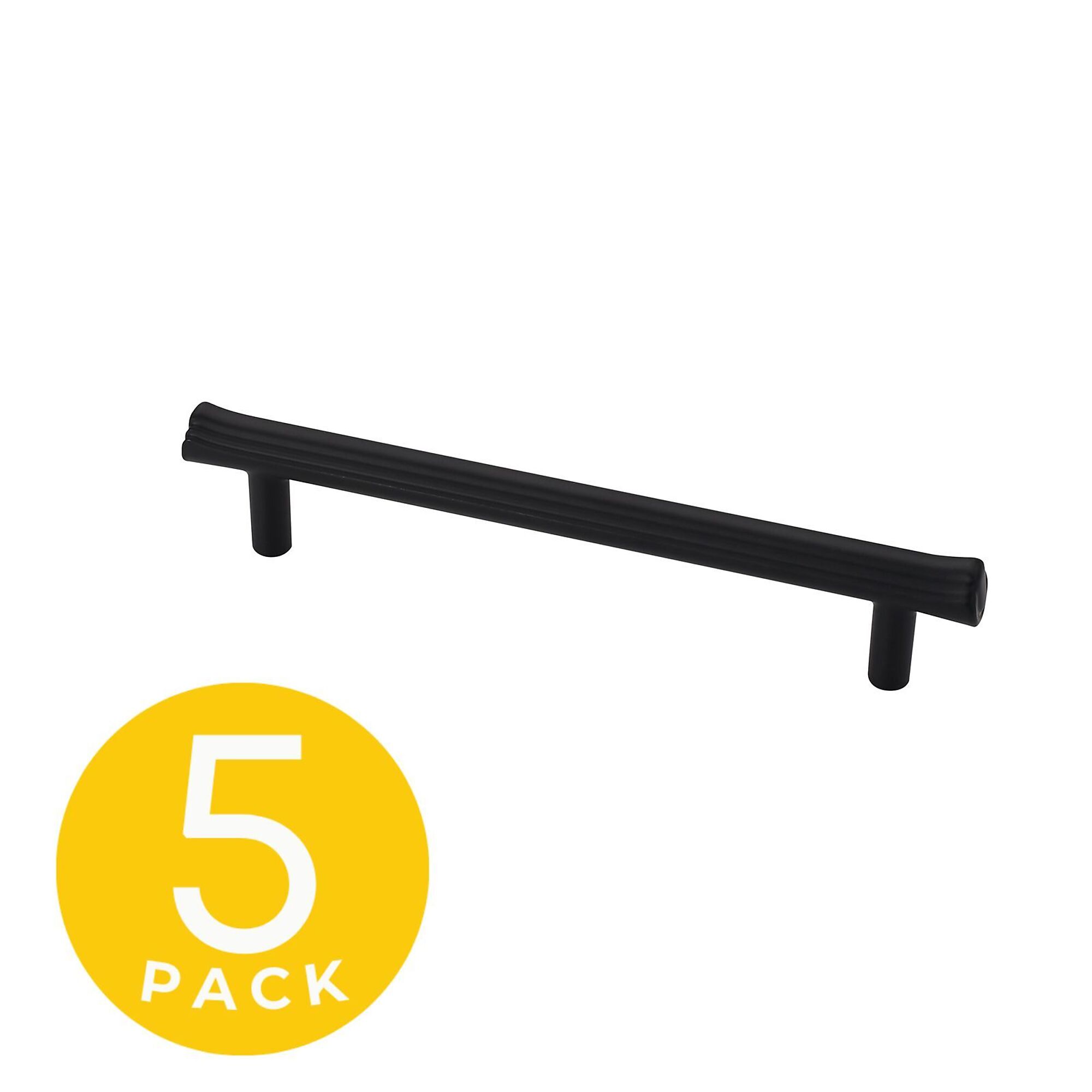 Sapphire, Eclipse Series 5 in. (128 mm) Center-to-Center Modern Blakc Cabinet Handle/Pull (5 Pack), #SP-2214-128-BK-5